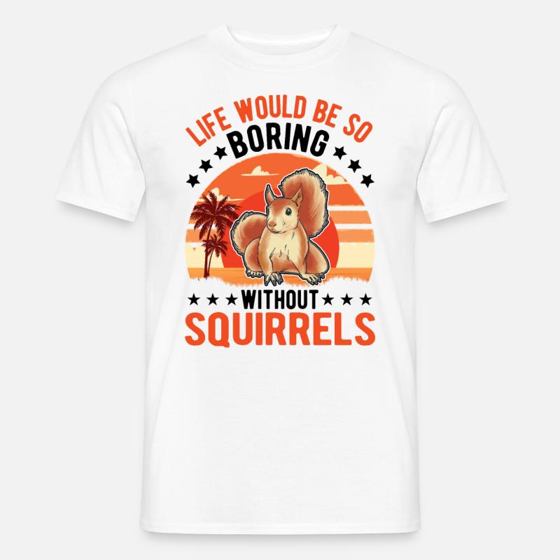 Eichhörnchen Geschenk Squirrel Grauhörnchen - Männer T-Shirt - Weiß