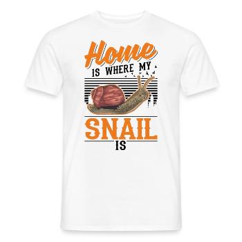 La maison est l’endroit où sont mes escargots - T-shirt homme - blanc - Devant - AI Model Male 178 dark (178cm)