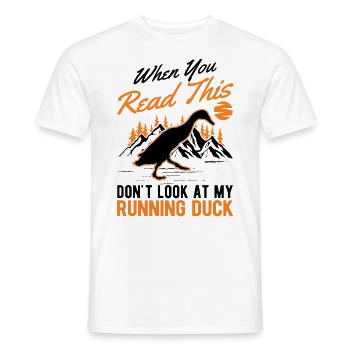 Indian Running Duck Bouteille cadeau Canard Canard - T-shirt homme - blanc - Devant - AI Model Male 178 dark (178cm)