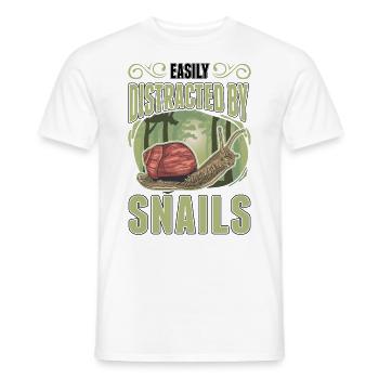 Easily distracted by Snails Snail - Men's T-Shirt - white - Front - AI Model Male 178 dark (178cm)