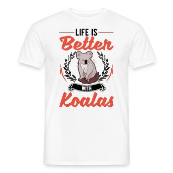 Das Leben ist besser mit einem Koala - Männer T-Shirt - Weiß - Vorne - AI Model Male 178 dark (178cm)