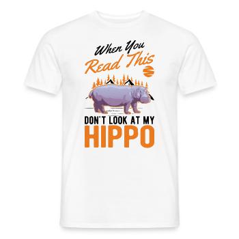 Amateur d’hippopotames Hippo Hippo - T-shirt homme - blanc - Devant - AI Model Male 178 dark (178cm)
