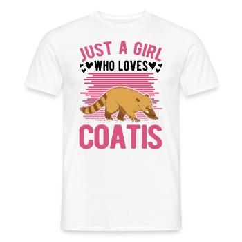 Just a girl who loves Coatis Coatis Coati Girl - Men's T-Shirt - white - Front - AI Model Male 178 dark (178cm)