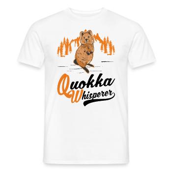Quokka Whisperer Kangourou à queue courte - T-shirt homme - blanc - Devant - AI Model Male 178 dark (178cm)