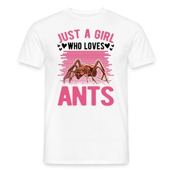 Ants Girls Ant Farm Fire Ants - Men's T-Shirt - white - Front - AI Model Male 178 dark (178cm)