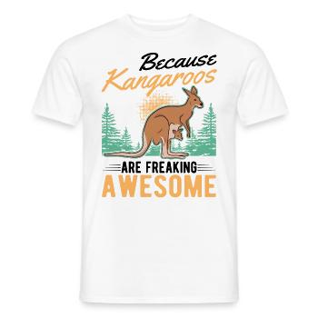 Parce que les kangourous sont des kangourous géniaux - T-shirt homme - blanc - Devant - AI Model Male 178 dark (178cm)