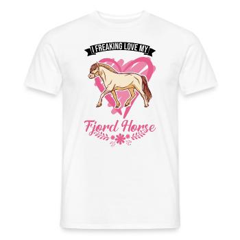 Fjord Horse Norwegian Horse Fjord Horse - Men's T-Shirt - white - Front - AI Model Male 178 dark (178cm)