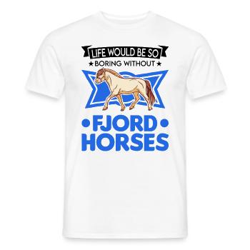 Fjord Horse Gift Norwegian Horse Fjord Horse - Men's T-Shirt - white - Front - AI Model Male 178 dark (178cm)