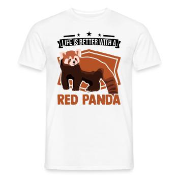 La vie est meilleure avec un panda roux - T-shirt homme - blanc - Devant - AI Model Male 178 dark (178cm)