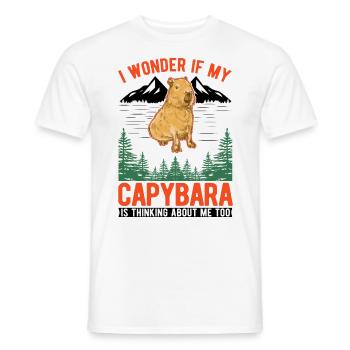 Capybara Wasserschwein Capibara - Men's T-Shirt - white - Front - AI Model Male 178 dark (178cm)
