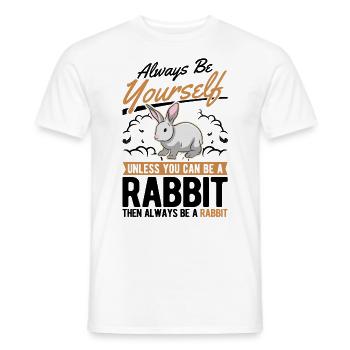 Rabbit Rabbit Rabbit - Men's T-Shirt - white - Front - AI Model Male 178 dark (178cm)