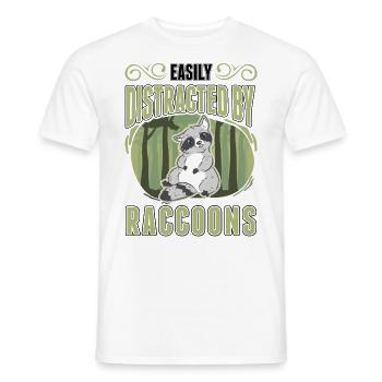 Facilement distrait par le raton laveur Waschbär - T-shirt homme - blanc - Devant - AI Model Male 178 dark (178cm)