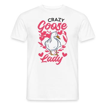 Crazy Goose lady geese goose breeder - Men's T-Shirt - white - Front - AI Model Male 178 dark (178cm)