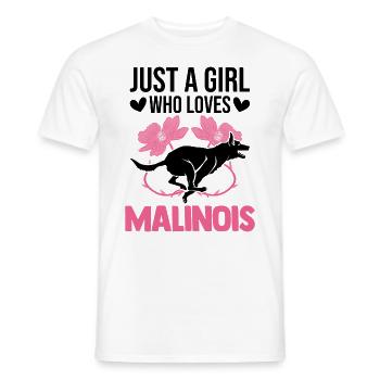 Malinois Girl Belgian Shepherd - Men's T-Shirt - white - Front - AI Model Male 178 dark (178cm)