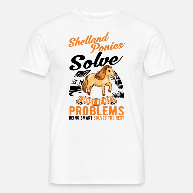 Shetland Pony Geschenk Shetty - Männer T-Shirt - Weiß