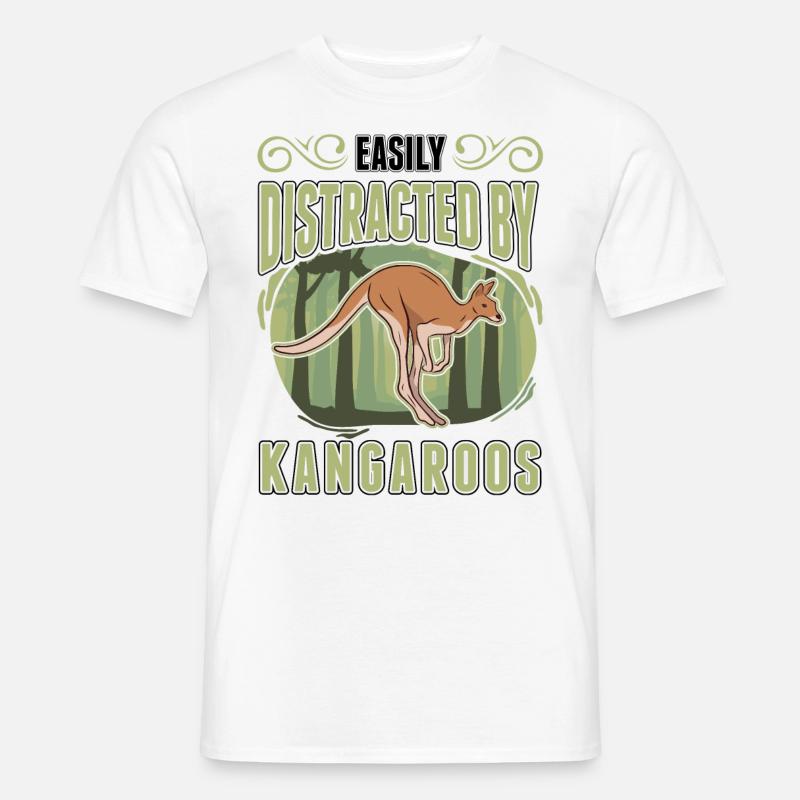 Easily distracted by Kangaroos Känguru - Männer T-Shirt - Weiß