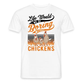 Poulets Élevage de poulets Éleveur de poulet - T-shirt homme - blanc - Devant - AI Model Male 178 dark (178cm)