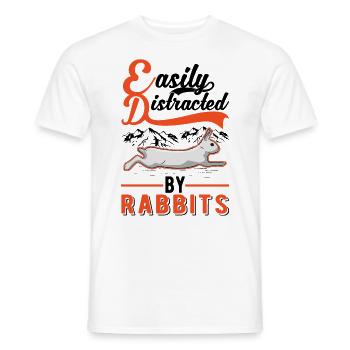Facilement distrait par Rabbits Rabbit Rabbit - T-shirt homme - blanc - Devant - AI Model Male 178 dark (178cm)