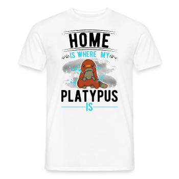 Zuhause ist wo mein Schnabeltier ist - Männer T-Shirt - Weiß - Vorne - AI Model Male 178 dark (178cm)