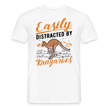 Easily distracted by Kangaroos Kangaroo - Men's T-Shirt - white - Front - AI Model Male 178 dark (178cm)
