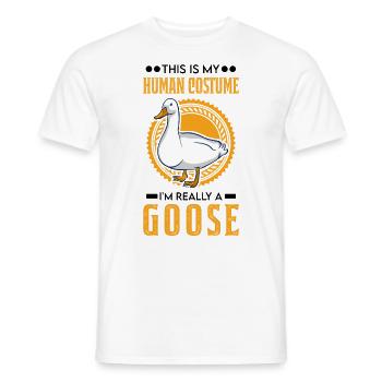 Geese Human Costume Halloween Goose Farmer Goose Goose - Men's T-Shirt - white - Front - AI Model Male 178 dark (178cm)