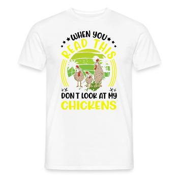 Poulets Élevage de poulets Éleveur de poulet - T-shirt homme - blanc - Devant - AI Model Male 178 dark (178cm)