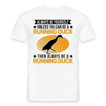 Indian Running Duck Gift Running Duck - Men's T-Shirt - white - Front - AI Model Male 178 dark (178cm)