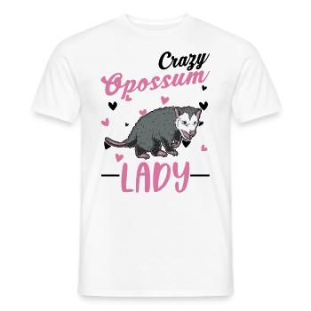 Opossum fou dame Opossum Femme Marsupial - T-shirt homme - blanc - Devant - AI Model Male 178 dark (178cm)