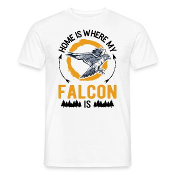 Zuhause ist wo meine Falke ist Turmfalke Falkner - Männer T-Shirt - Weiß - Vorne - AI Model Male 178 dark (178cm)