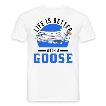 Life is better with a goose goose breeder - Men's T-Shirt - white - Front - AI Model Male 178 dark (178cm)