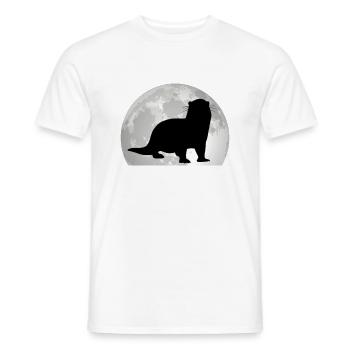 Loutre Lune Loutre Loutre Loutre de mer - T-shirt homme - blanc - Devant - AI Model Male 178 dark (178cm)