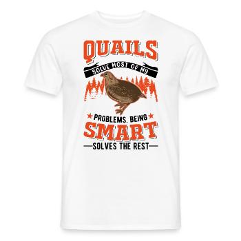 Warnung Wachtel Wachtelzucht Wachtelzüchter - Männer T-Shirt - Weiß - Vorne - AI Model Male 178 dark (178cm)