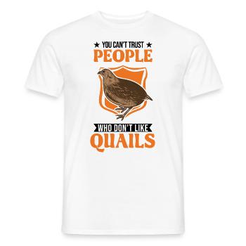 Avertissement Caille Élevage Caille Éleveur de cailles - T-shirt homme - blanc - Devant - AI Model Male 178 dark (178cm)