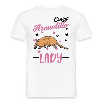 Crazy Armadillo lady Gürteltier - Men's T-Shirt - white - Front - AI Model Male 178 dark (178cm)