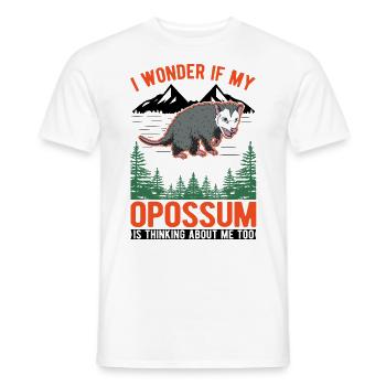 Opossum Cadeau Marsupial Opossum - T-shirt homme - blanc - Devant - AI Model Male 178 dark (178cm)