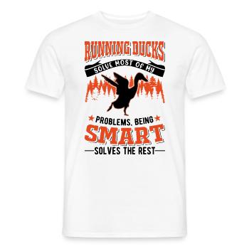 Indian Running Duck Gift Running Duck - Men's T-Shirt - white - Front - AI Model Male 178 dark (178cm)