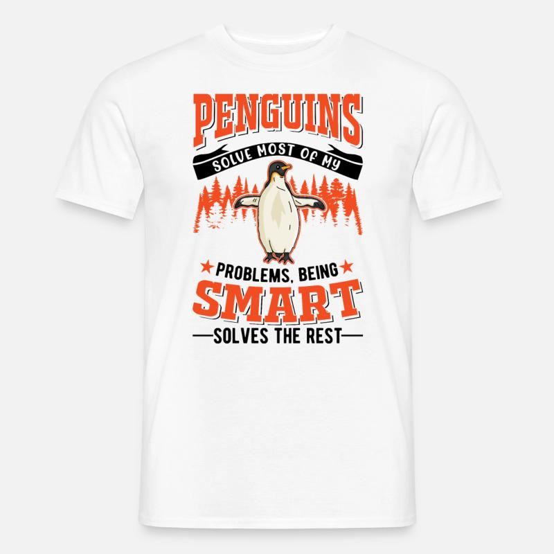 Pinguin Geschenk Penguin - Männer T-Shirt - Weiß