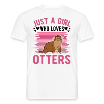 Otter Girl Otter Sea Otter - Men's T-Shirt - white - Front - AI Model Male 178 dark (178cm)