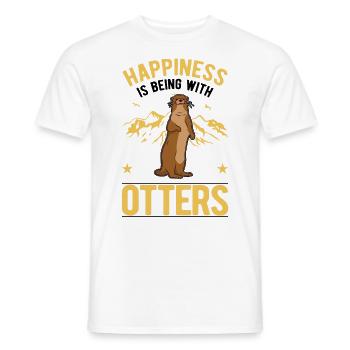 Loutre chance loutre Loutre de mer - T-shirt homme - blanc - Devant - AI Model Male 178 dark (178cm)