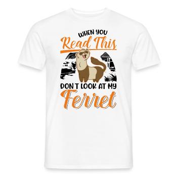 Amoureux du furet Cadeau furet - T-shirt homme - blanc - Devant - AI Model Male 178 dark (178cm)