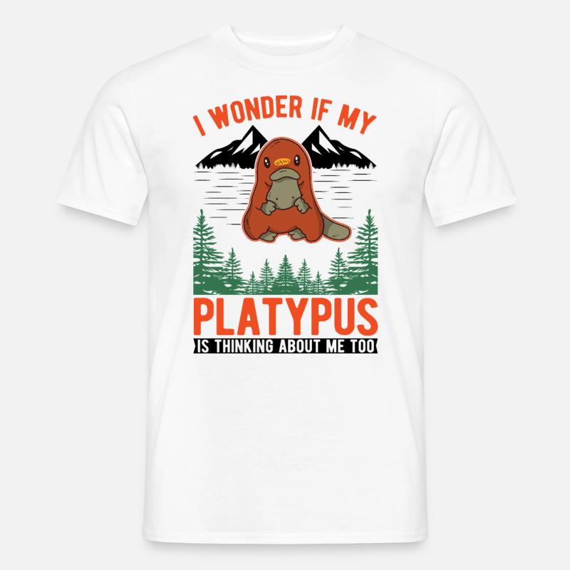 Schnabeltier Spruch Platypus - Männer T-Shirt - Weiß