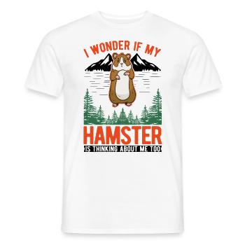 Hamster Hamster Roue Golden Hamster Hamster - T-shirt homme - blanc - Devant - AI Model Male 178 dark (178cm)
