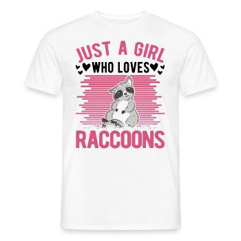Waschbär Mädchen Raccoon Girl - T-shirt homme - blanc - Devant - AI Model Male 178 dark (178cm)