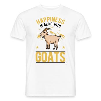 Chèvres Bonheur Chèvre Hôte Chèvre - T-shirt homme - blanc - Devant - AI Model Male 178 dark (178cm)