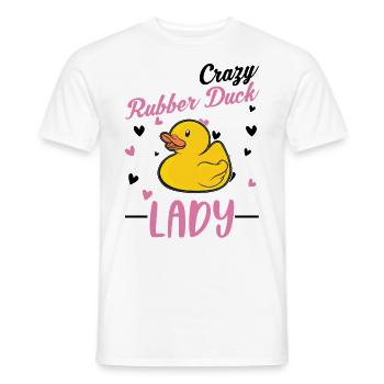 Canard en caoutchouc fou Lady Gummiente - T-shirt homme - blanc - Devant - AI Model Male 178 dark (178cm)