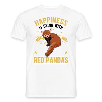 Ours chat chanceux panda roux - T-shirt homme - blanc - Devant - AI Model Male 178 dark (178cm)