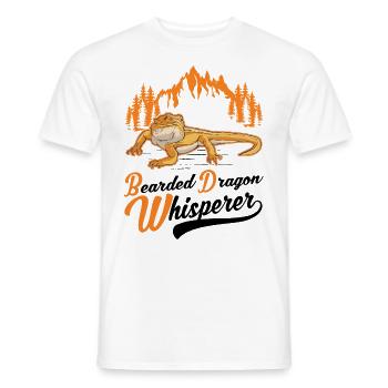 Bearded Dragon Whisperer Bearded Dragon Pogona - T-shirt homme - blanc - Devant - AI Model Male 178 dark (178cm)