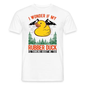 Rubber Duck Gift Squeaky Duck Bathing Duck - T-shirt homme - blanc - Devant - AI Model Male 178 dark (178cm)