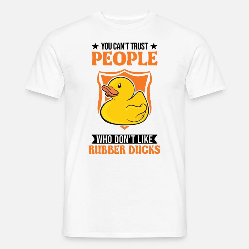 Gummiente Geschenk Quietscheente Badeente - Männer T-Shirt - Weiß