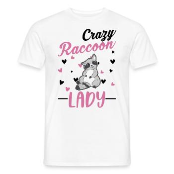 Crazy Raccoon lady Waschbär - T-shirt homme - blanc - Devant - AI Model Male 178 dark (178cm)
